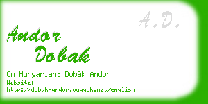 andor dobak business card